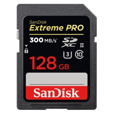 Sandisk 128GB SDHC-Karte EXTREME PRO 300MB/S UHS-II U3 Class10
