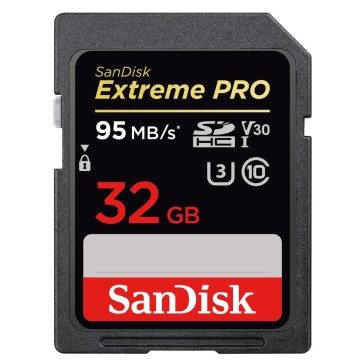 Sandisk 32GB SDHC-Karte EXTREME PRO 95MB/S UHS-1 U3 V30 (SDSDXXG-032G-GN4IN)