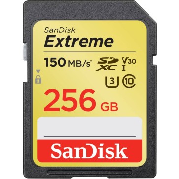 SANDISK 256GB SDXC-KARTE EXTREME 150MB/s V30 (SDSDXV5-256G-GNCIN)