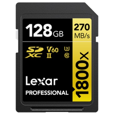 LEXAR 128GB SDXC PROFESSIONAL 1800x Read 270MB/s Write 180 MB/s UHS-II