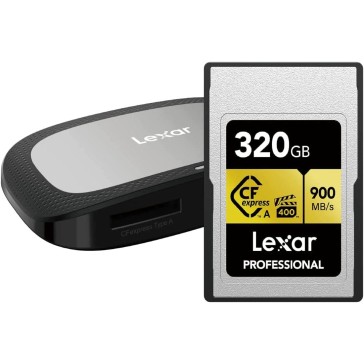 LEXAR Professional 320GB CFexpress Type A 900MB/s Gold Serie +Typ A/SD USB 3.2 Gen 2 Reader